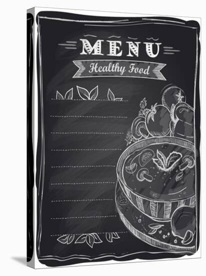 Chalk Healthy Food Menu-Selenka-Stretched Canvas