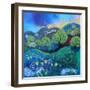 Chalk Horse Hill 2, 2023, (Acrylics on Gesso)-Lisa Graa Jensen-Framed Giclee Print