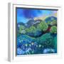 Chalk Horse Hill 2, 2023, (Acrylics on Gesso)-Lisa Graa Jensen-Framed Giclee Print