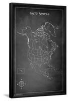 Chalk Map - North America-Trends International-Framed Poster