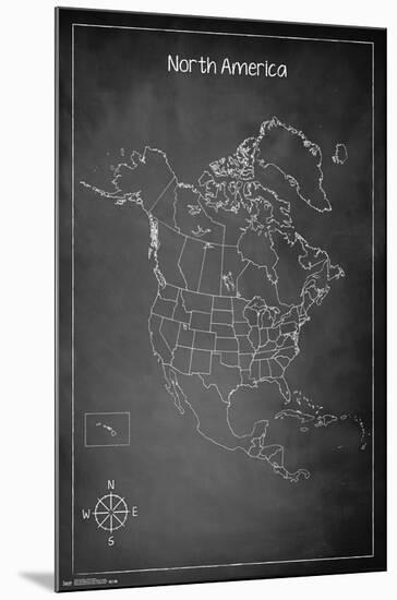 Chalk Map - North America-Trends International-Mounted Poster