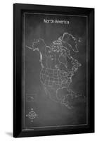 Chalk Map - North America-Trends International-Framed Poster