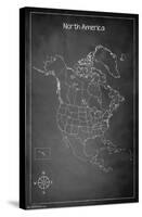 Chalk Map - North America-Trends International-Stretched Canvas