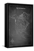 Chalk Map - North America-Trends International-Framed Stretched Canvas