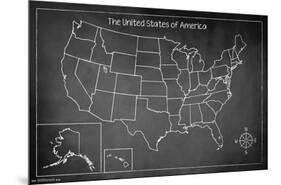 Chalk Map - USA-Trends International-Mounted Poster