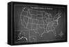 Chalk Map - USA-Trends International-Framed Stretched Canvas