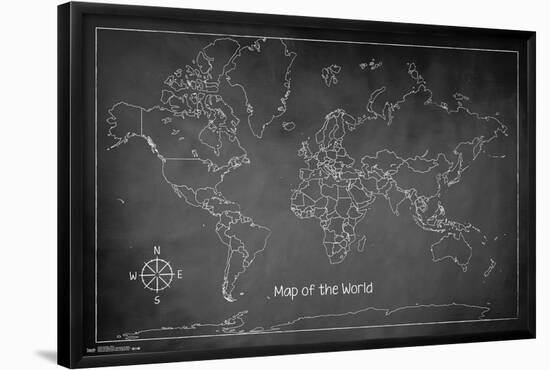 Chalk Map - World-Trends International-Framed Poster