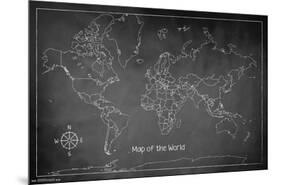 Chalk Map - World-Trends International-Mounted Poster