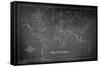 Chalk Map - World-Trends International-Framed Stretched Canvas