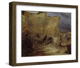 Chalk Rocks of Ruegen-Karl Blechen-Framed Art Print