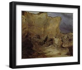 Chalk Rocks of Ruegen-Karl Blechen-Framed Art Print