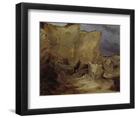 Chalk Rocks of Ruegen-Karl Blechen-Framed Art Print