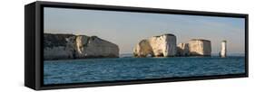 Chalk Stacks and Cliffs at Old Harry Rocks, Between Swanage and Purbeck, Dorset-Matthew Williams-Ellis-Framed Stretched Canvas