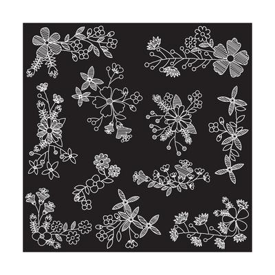 'Chalk Style Hand Drawn Flowers' Poster - Pink Pueblo | AllPosters.com