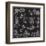 Chalk Style Hand Drawn Flowers-Pink Pueblo-Framed Art Print