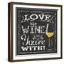 Chalk Wine 1-Melody Hogan-Framed Art Print