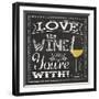 Chalk Wine 1-Melody Hogan-Framed Art Print