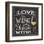 Chalk Wine 1-Melody Hogan-Framed Art Print