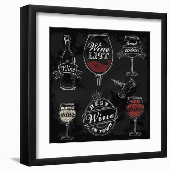 Chalk Wine-bioraven-Framed Art Print