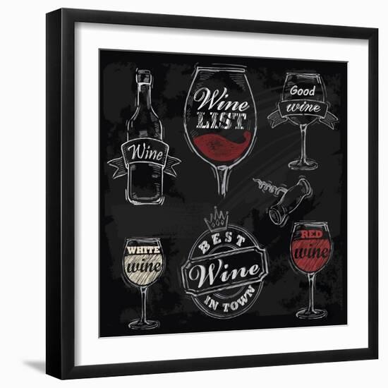 Chalk Wine-bioraven-Framed Art Print