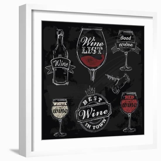 Chalk Wine-bioraven-Framed Art Print