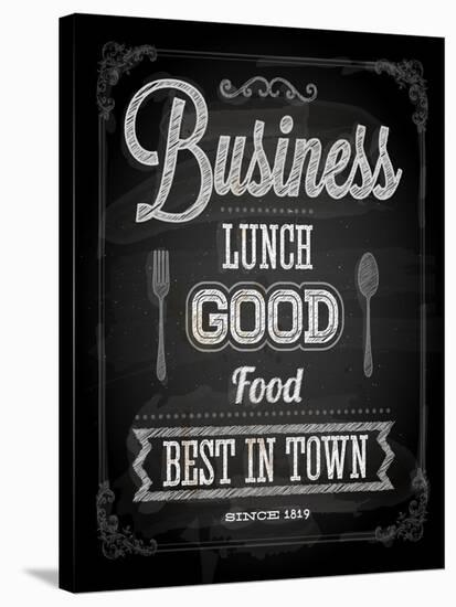 Chalkboard Business Lunch Poster, Typographic Design-Ozerina Anna-Stretched Canvas