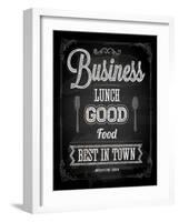 Chalkboard Business Lunch Poster, Typographic Design-Ozerina Anna-Framed Art Print