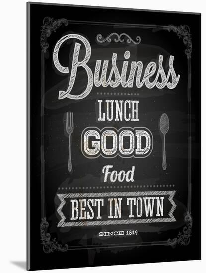 Chalkboard Business Lunch Poster, Typographic Design-Ozerina Anna-Mounted Art Print
