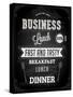 Chalkboard Business Lunch Poster, Typographic Design-Ozerina Anna-Stretched Canvas