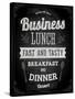 Chalkboard Business Lunch Poster, Typographic Design-Ozerina Anna-Stretched Canvas