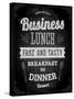 Chalkboard Business Lunch Poster, Typographic Design-Ozerina Anna-Stretched Canvas