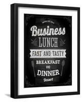 Chalkboard Business Lunch Poster, Typographic Design-Ozerina Anna-Framed Art Print