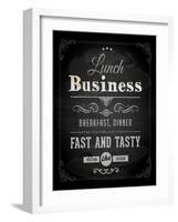 Chalkboard Business Lunch Poster, Typographic Design-Ozerina Anna-Framed Art Print