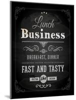 Chalkboard Business Lunch Poster, Typographic Design-Ozerina Anna-Mounted Art Print