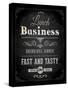 Chalkboard Business Lunch Poster, Typographic Design-Ozerina Anna-Stretched Canvas