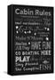 Chalkboard Cabin Rules-Tina Lavoie-Framed Stretched Canvas