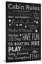 Chalkboard Cabin Rules-Tina Lavoie-Stretched Canvas
