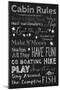 Chalkboard Cabin Rules-Tina Lavoie-Mounted Giclee Print