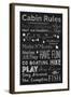 Chalkboard Cabin Rules-Tina Lavoie-Framed Giclee Print