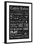 Chalkboard Cabin Rules-Tina Lavoie-Framed Giclee Print