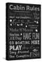 Chalkboard Cabin Rules-Tina Lavoie-Stretched Canvas