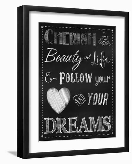 Chalkboard Cherish the Beauty-Tina Lavoie-Framed Giclee Print