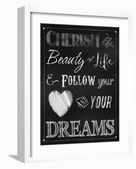 Chalkboard Cherish the Beauty-Tina Lavoie-Framed Giclee Print