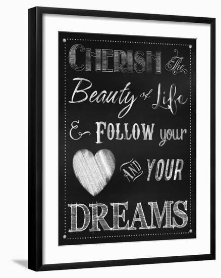 Chalkboard Cherish the Beauty-Tina Lavoie-Framed Giclee Print