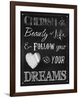 Chalkboard Cherish the Beauty-Tina Lavoie-Framed Giclee Print