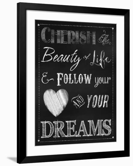 Chalkboard Cherish the Beauty-Tina Lavoie-Framed Giclee Print