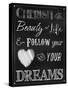 Chalkboard Cherish the Beauty-Tina Lavoie-Stretched Canvas