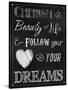 Chalkboard Cherish the Beauty-Tina Lavoie-Stretched Canvas