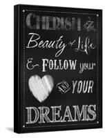 Chalkboard Cherish the Beauty-Tina Lavoie-Framed Stretched Canvas