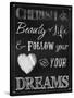 Chalkboard Cherish the Beauty-Tina Lavoie-Stretched Canvas